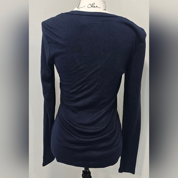 Old Navy Perfect Fitted V-Neck Long Sleeve Air Force Rhinestones Tee Sz MED NWT - Picture 4 of 12